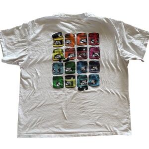 Nike SB Men Shirt XL White Graphic Print Paint Cans Logo Short Sleeve Loose Fit